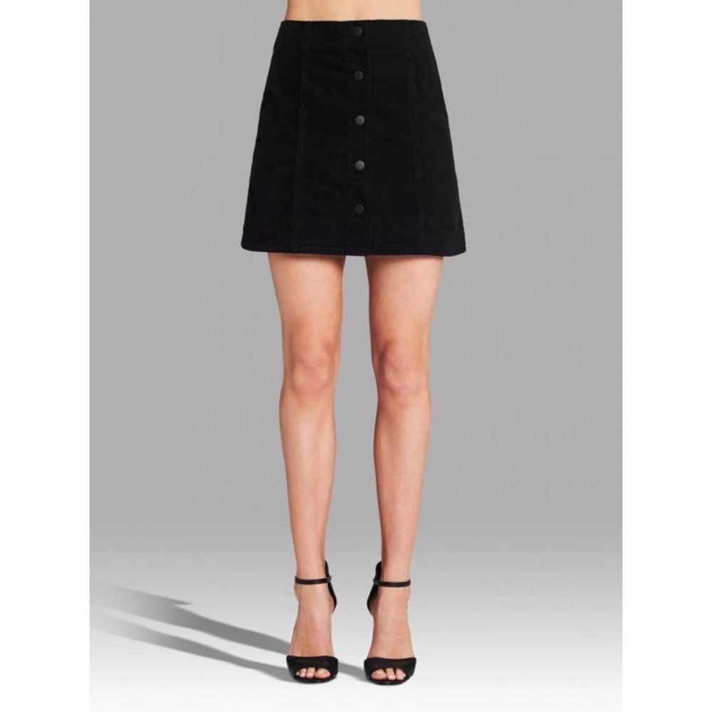 Joie | Tilda Corduroy Button Down Mini Skirt In Black Caviar | Women's Size 23
